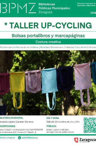 Cartel de Taller de costura creativa: upcycling.