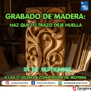 Cartel de ¡Deja tu huella en la madera!