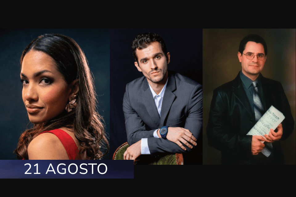 Cartel de Festival Música en el Foro. RECITAL SOPRANO, BARITONO Y PIANO Graciela Saavedra, Soprano. Alonso Gabarrús, Barítono. Juan Carlos Segura, Piano