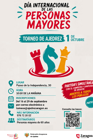 Cartel de Torneo de Ajedrez:Día Internacional de las Personas Mayores
