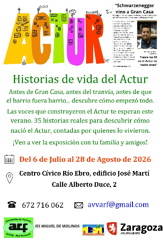 Cartel de Exposición Historia contada del Actur.IES Miguel de Molinos y Asociación de Vecinos Actur Rey Fernando