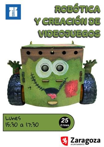 Cartel de Creación de videojuegos y robótica