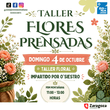 Cartel de Taller flores prensadas