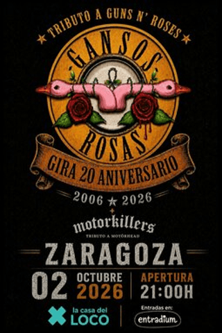 Cartel de Gansos Rosas + Motorkillers