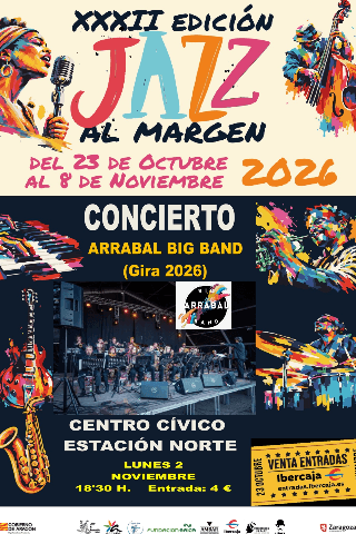 Cartel de Arrabal Big Band. Gira 2026 32º Festival Jazz al Margen.