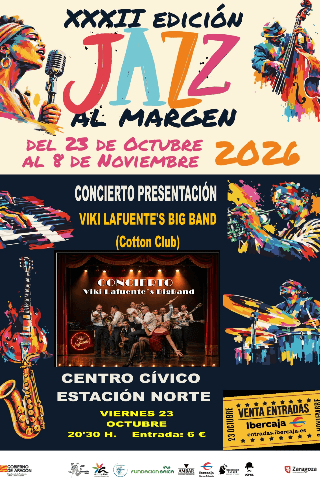 Cartel de Concierto Viky Lafuente's Big Band (Cotton Club) 32º Festival Jazz al Margen.