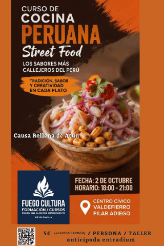 Cartel de Experiencia Street Food Peruana