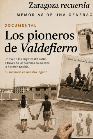 Cartel de Zaragoza Recuerda-Los pioneros de Valdefierro-Memoria de una generación